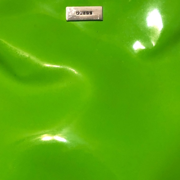 Guess Neon Green Patent Leather Shoulder Bag - Picture 3 of 8
